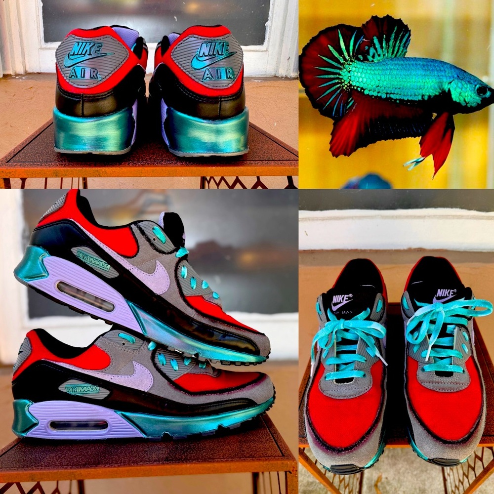 Nike Men’s Air Max Sneakers in Red, Teal, Black, Gray
